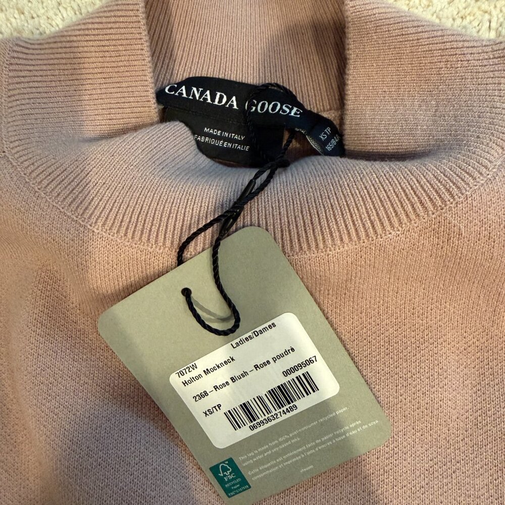 Canada Goose Women‎ XS Cowl Neck Sweater Holton Mockneck NWT Rose Blush - Picture 2 of 9